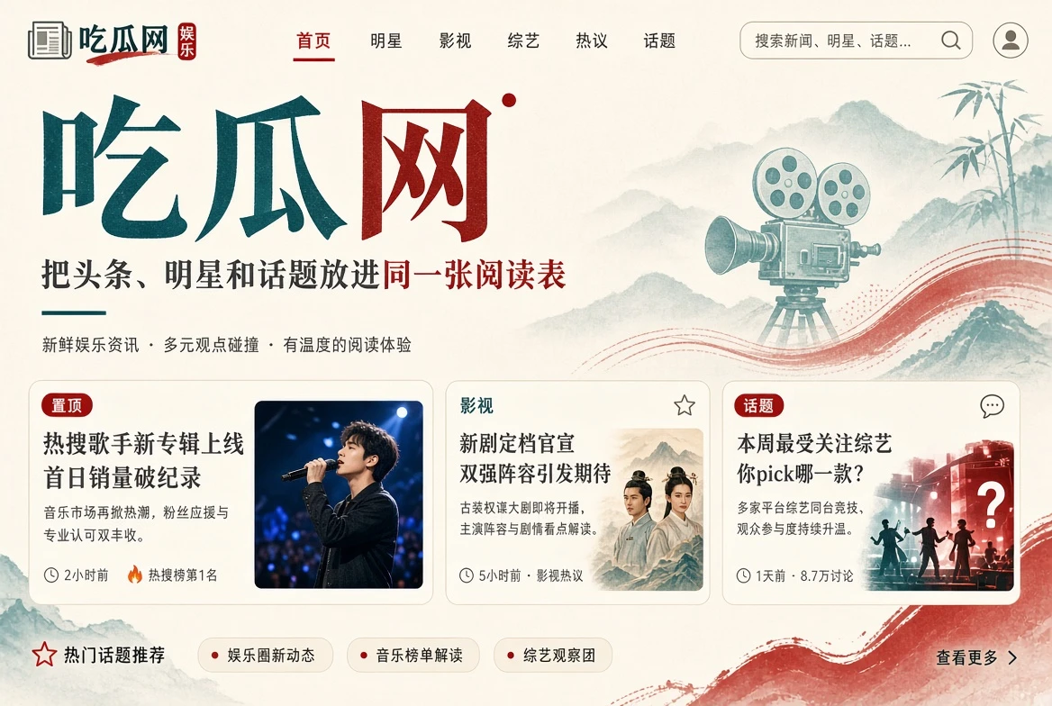 吃瓜网首页封面视觉，娱乐资讯与热点观察